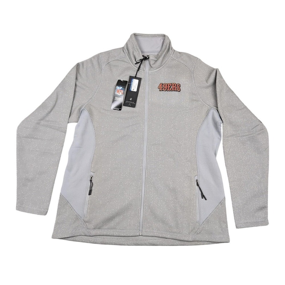 San Francisco 49ers Jacket Womens XL Antigua NFL Gray Full Zip MSRP $110 New